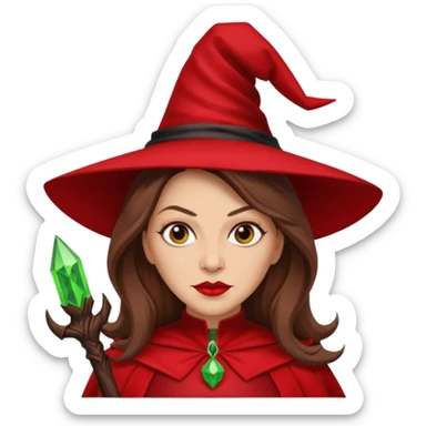 Wicked Witch of the East from The Wizard of Oz with light skin, long brown hair, red outfit sticker