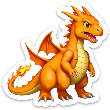 Cool edgy Agumon-Charizard-Digimon, full body  sticker