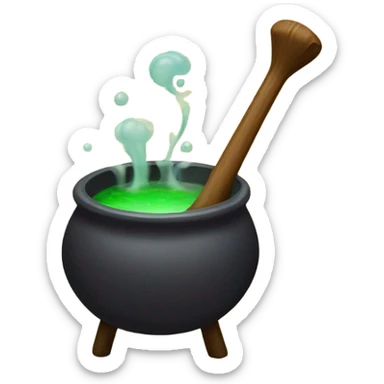 Cauldron being stirred sticker