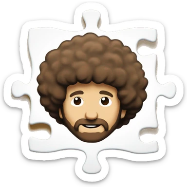 Bob Ross doing a jigsaw puzzle sticker