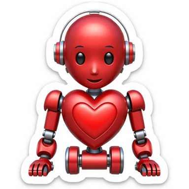 bot with heart sticker
