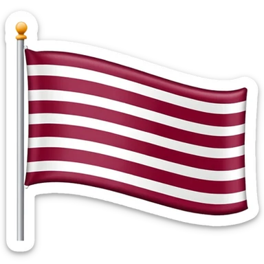 Flag where the left hand side is a maroon red and the right hand side is white  sticker