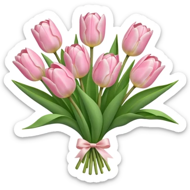 Cute Bouquet of Light pink tulips sticker