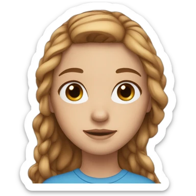 1 girl with light-brown long hair, blue eyes and freckles sticker
