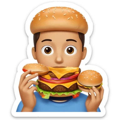 comiendo hamburguesa sticker