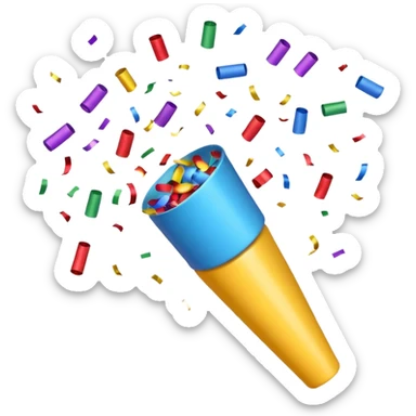 party popper, bursting with confetti sticker