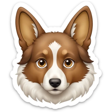 Brown and white Austrian Shepard with pointy ears sticker