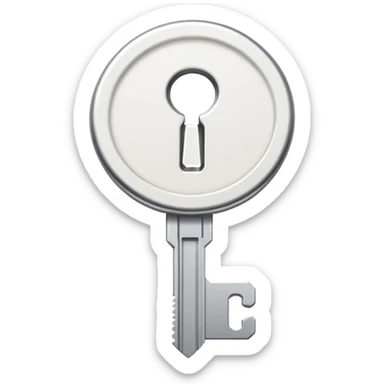 2d flat white key sticker