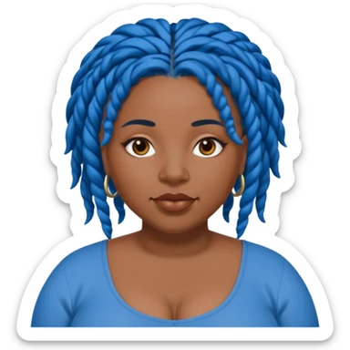 Plus size black girl with blue Locs sticker