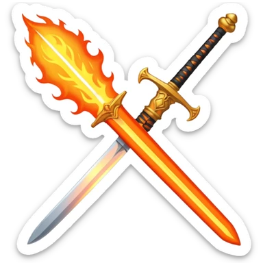 sword on fire sticker
