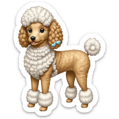 Poodle with very long legs sticker
