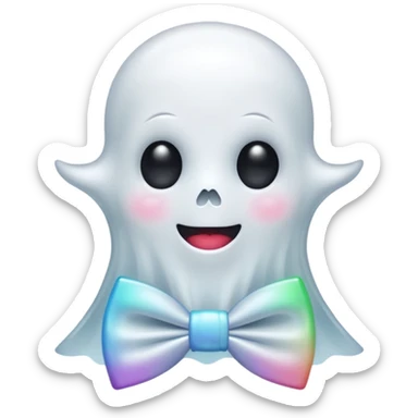 A ghost with a bowtie sticker