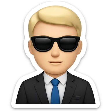 Edit this image of an inversionista emoji with sunglasses. Remove the background so the emoji is isolated with no background. sticker