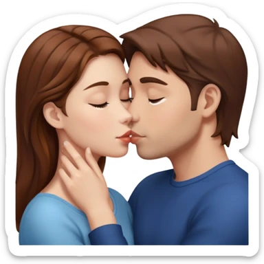 Kissing bf and brwon your hir  sticker