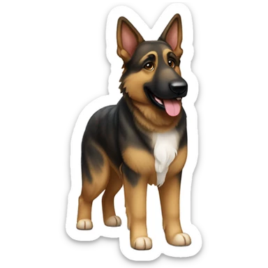 brindle colored german shepherd with white patches sticker
