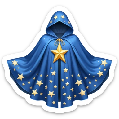 a fantasy  magic, white color with star pattern cloak sticker