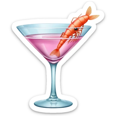 mini shrimp in martini glass sticker