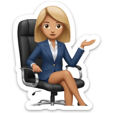 Back of woman sitting on an office chair sticker