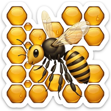 A bee collecting honey sticker