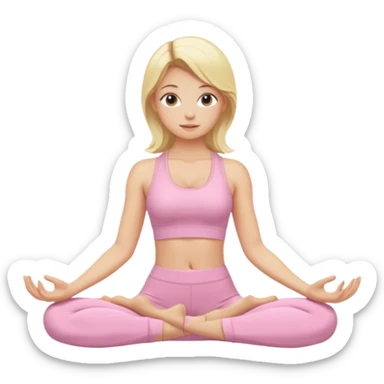 Yoga Blonde Girl With Light Pink Clothes sticker