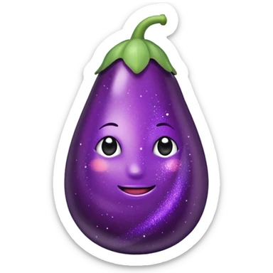 Aubergine with glitter sticker