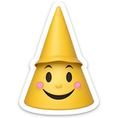 small yellow smiley face with dunce cap sticker