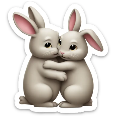 Two bunnies hugging sticker