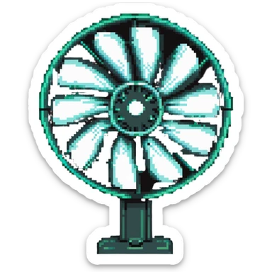 oscillating fan with spinning blades sticker