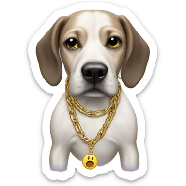 Dog wearing snoop dogg chain  sticker