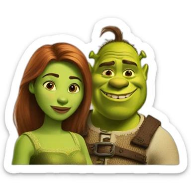 Fiona and Shrek  sticker