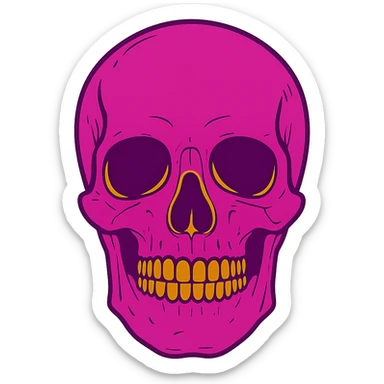 skull in a fourth unique color, vibrant distinct colors, artistic style, no background sticker