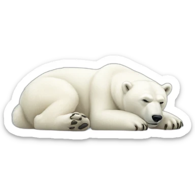 Polar bear full body laying down sticker