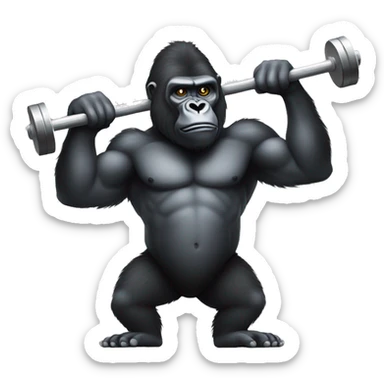 gorilla with a barbell sticker