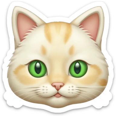 Cream cat face with short hairs sticker
