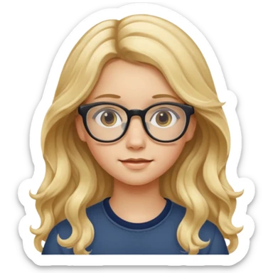Fille 13 ans qui a des cheveux long et blond et wavy avec des lunettes sticker