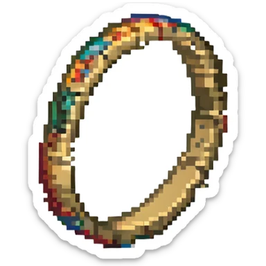 simple gold wedding band pixel art style sticker