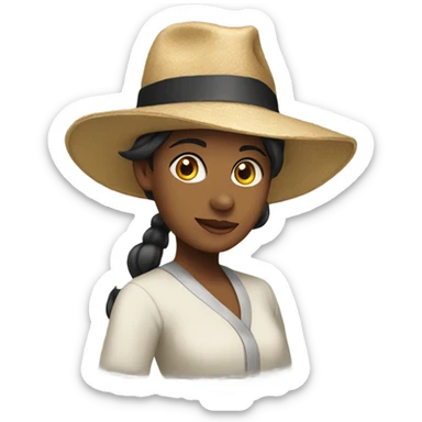 Amaya wearing a hat sticker