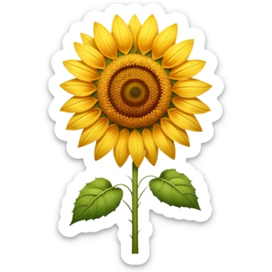 A tall summer sunflower glowing in warm golden light. sticker