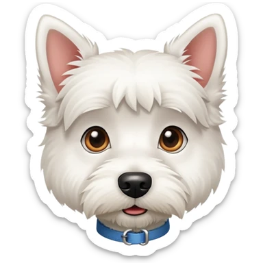 confused little white terrier sticker