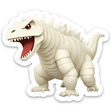 ivory colored paper godzilla sticker