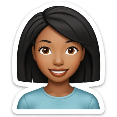 Brandy Norwood with black hair sticker