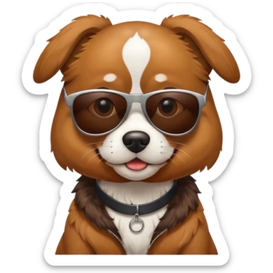 Dog doing the griddy wearing sunglasses  sticker