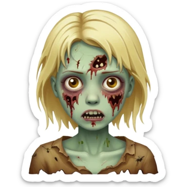 girl zombie with blonde hair sticker