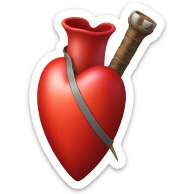 Red heart with a quiver inside the heart  sticker
