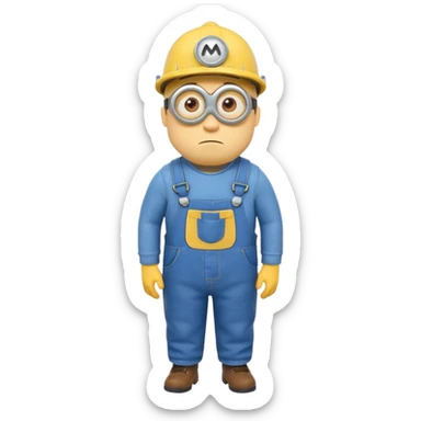 a minion tired sticker