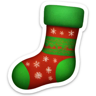 christmas red and green sock for presents sticker