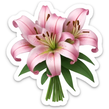 pink lily bouquet sticker