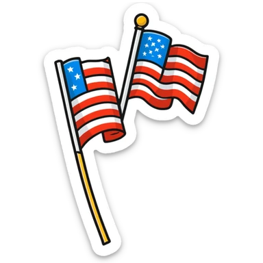 joyful larger American celebrating sticker