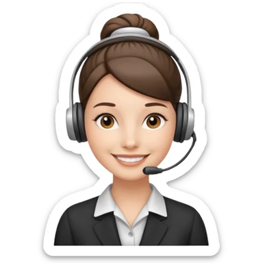 receptionist face with singe bun sticker