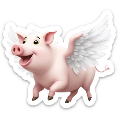 Pig with wings sticker
